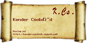 Kender Csobád névjegykártya